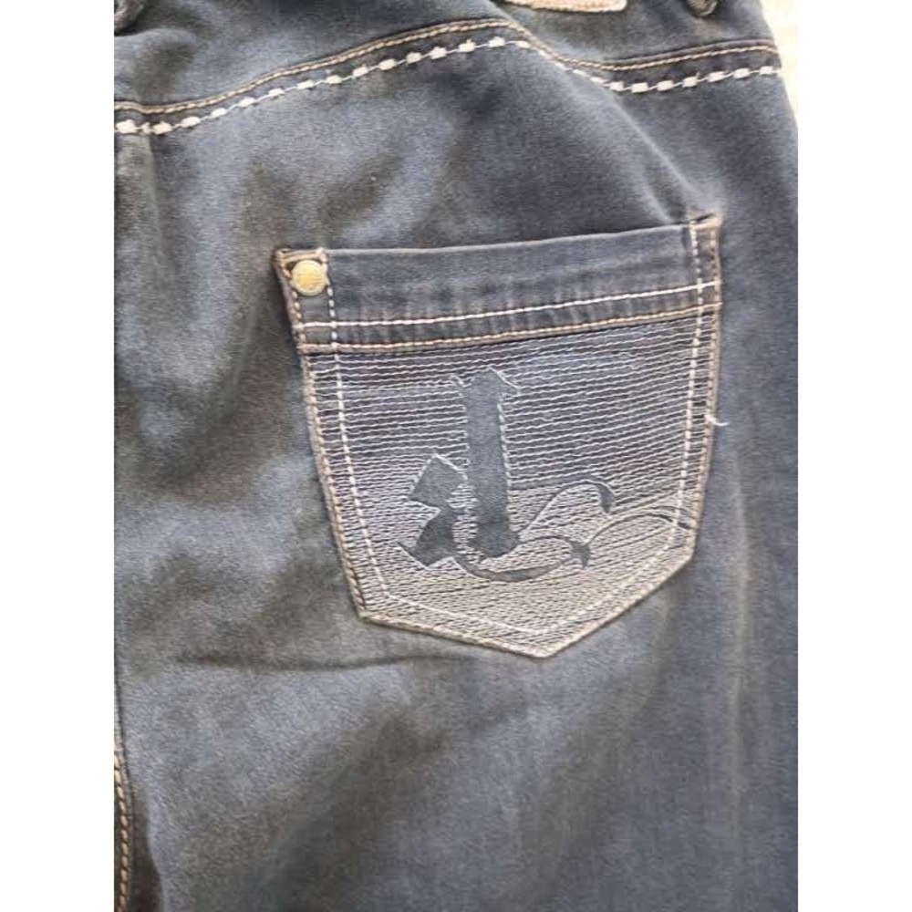 Vtg Kouture Kimora Lee Simmons Y2k Mcbling Embroidered Jeans Dark W28x29 Low Ris View 5